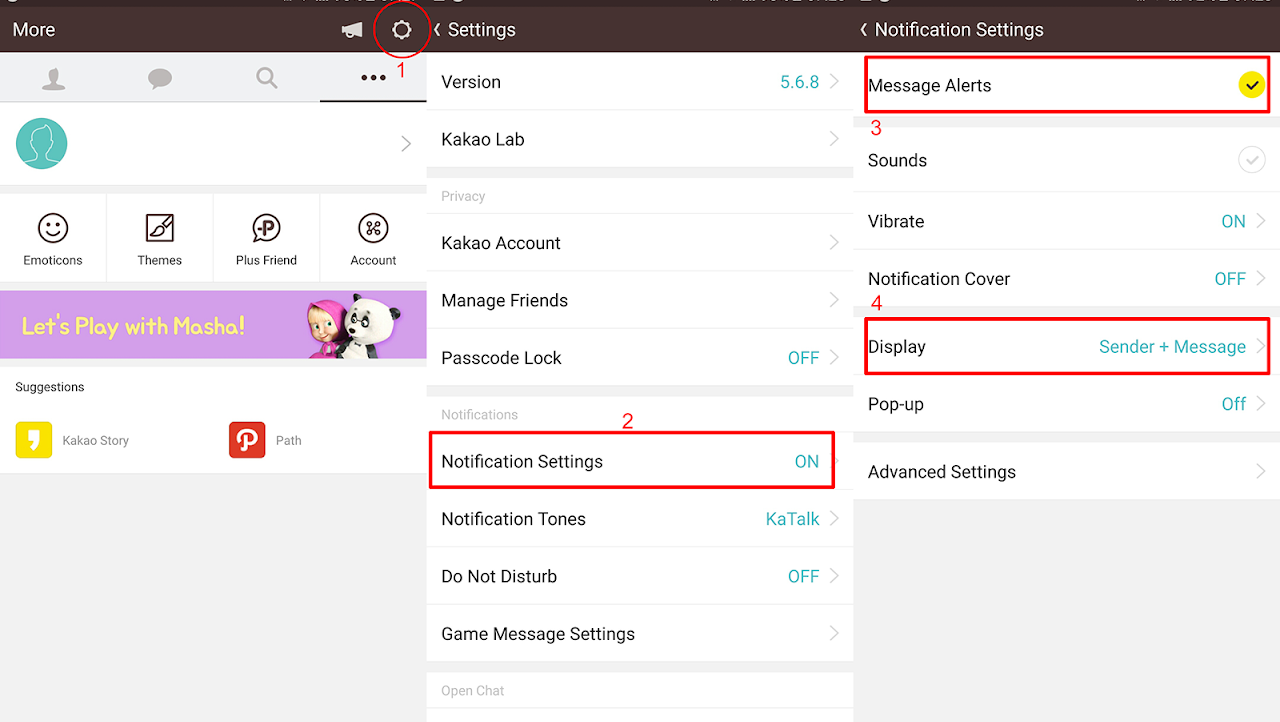 KakaoTalk Display Sender and Message